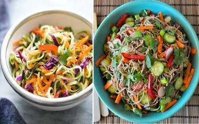 طرز تهیه سالاد نودل با یه سس مخصوص / یه سالاد خوشمزه با کلی رنگ و طعم