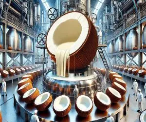 کشاورزی نوین؛ بعد تعویض خاک نارگیل درشت برداشت میکنن برای ساخت روغن و کرم نارگیل