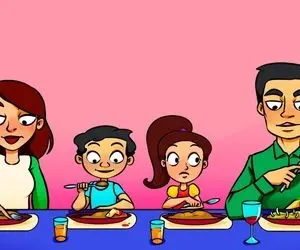 هوش تصویری؛ اگه میگی تیزهوشی بگو بین پدر و مادر و بچه ها کدومشون با خوردن غذا میمیرن؟