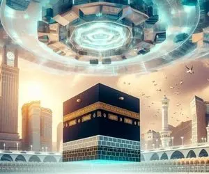 (تصاویر) شبیه سازی حیرت آور هوش مصنوعی از شهر مکه و خانه خدا در 500 سال آینده