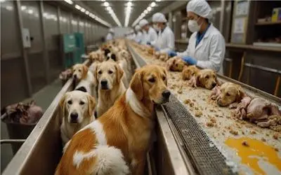 فرآوری سگ؛ سگ نازنازی رو گردن میزنن بکشن به سیخ بره برا منقل بازی