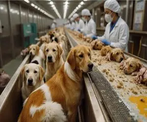 فرآوری سگ؛ سگ نازنازی رو گردن میزنن بکشن به سیخ بره برا منقل بازی