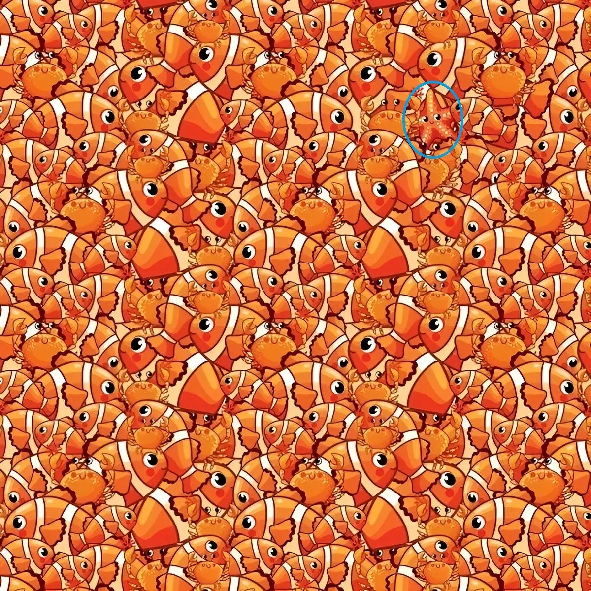 پاسخ-تست-بینایی-یافتن-ستاره-دریایی-ماهی-ها