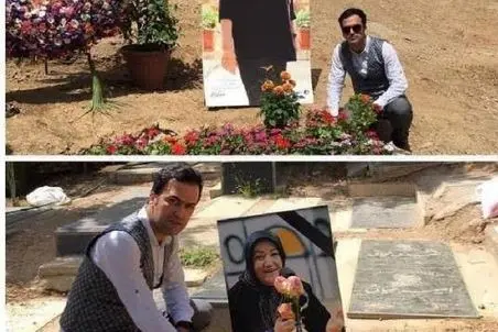 آواز احساسی؛ گریه های حامد آهنگی سر مزار عزیز با مداحی خودش