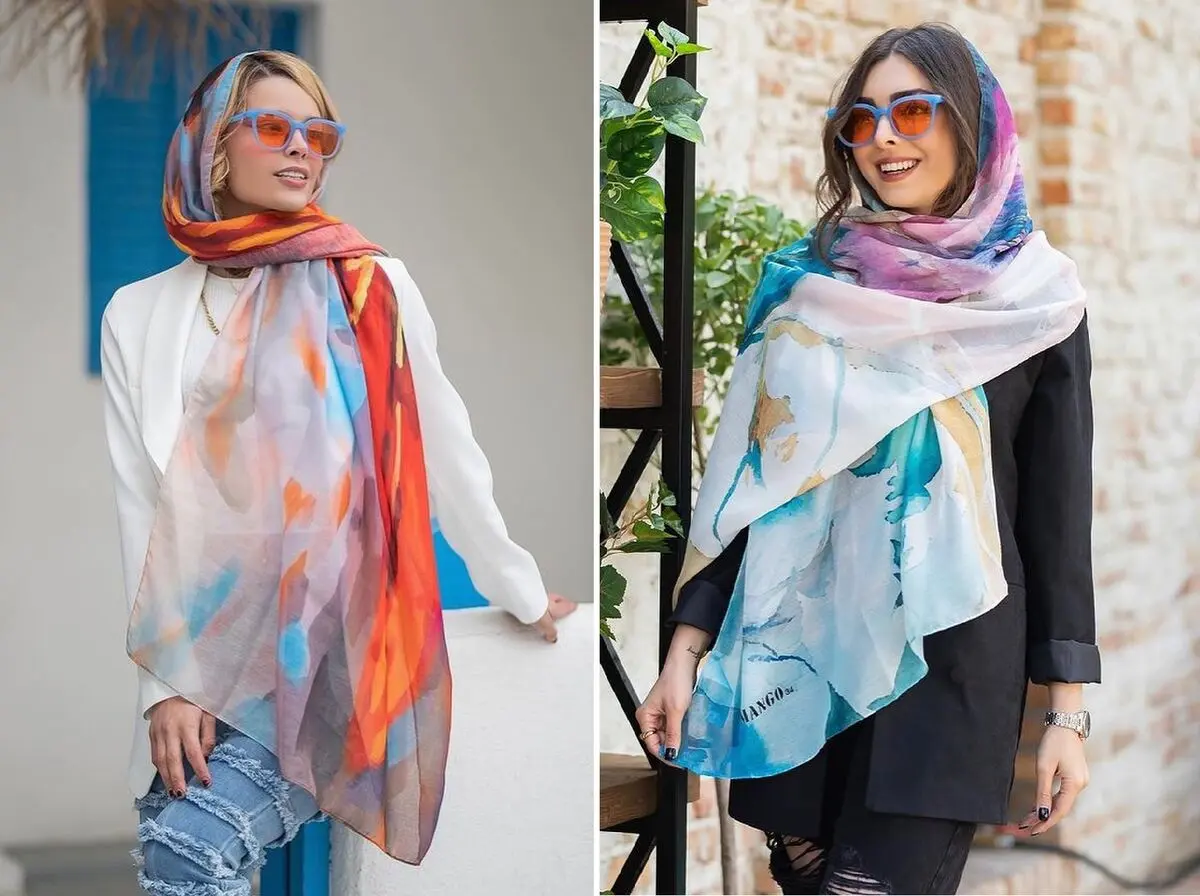 اصول ست کردن شال طرح دار