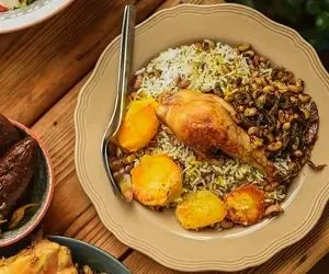 پلو شوشتری لذیذ و خوشمزه با مرغ؛ لوبیا پلوی مخصوص جنوبی ها