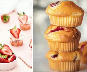 طرز تهیه مافین توت فرنگی | نرم و پف دار