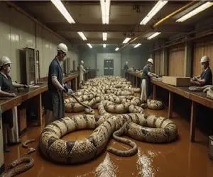 فرآوری مار؛ پرورش پیتون با کشاورزی یکپارچه: کاهش ظایعات افزایش درآمد