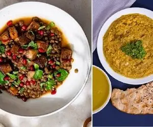 طرز تهیه خوراک عدس و بادمجون / یه شام ساده و مقوی که خیلی خوشمزه و لذیذه