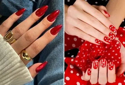 روی لاک قرمز چه طرحی بزنیم که خز نشه و شیک بمونه؛ ساده اصیله ولی با این طراحی جذاب تر