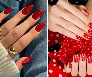 روی لاک قرمز چه طرحی بزنیم که خز نشه و شیک بمونه؛ ساده اصیله ولی با این طراحی جذاب تر