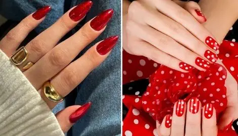 روی لاک قرمز چه طرحی بزنیم که خز نشه و شیک بمونه؛ ساده اصیله ولی با این طراحی جذاب تر