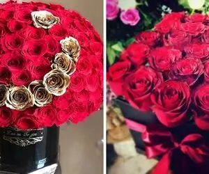 ایده های طراحی هدیه باکس گل رز قرمز / بده به اون دوستت که تو کارش موفق شده یا عشقت
