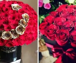 ایده های طراحی هدیه باکس گل رز قرمز / بده به اون دوستت که تو کارش موفق شده یا عشقت