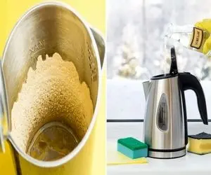 از بین بردن رسوب کتری با سیب زمینی / ترفند قطعی حتی برا نابودی رسوبات ضخیم و چندساله