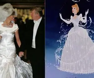 لباس عروس ملانیا ترامپ / ۵۵۰ ساعت دوخت، ۱۵۰۰ کریستال و رویایی که سیندرلا هم ندید!