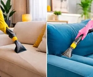 شستشوی لک و کثیفی مبل در خانه؛ بدون آب زدن و خیس کردن مبلمان + انواع جنس پارچه