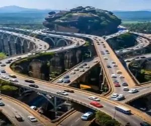 معماری خلاقانه؛ پل ساختن چند طبقه یه قمر در عقربیه همین که بری توش باید قید وقتو بزنی