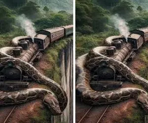 بدایع حیات وحش؛ پیتون غول پیکر فکر کرد قطار غذاست پیچید دورش شروع کرد به بلع