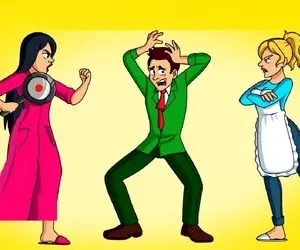 هوش تصویری ؛ جار میزنی باهوشی پس بیا بگو تودعوای زن و شوهری زن واقعی آقاهه کدومه؟