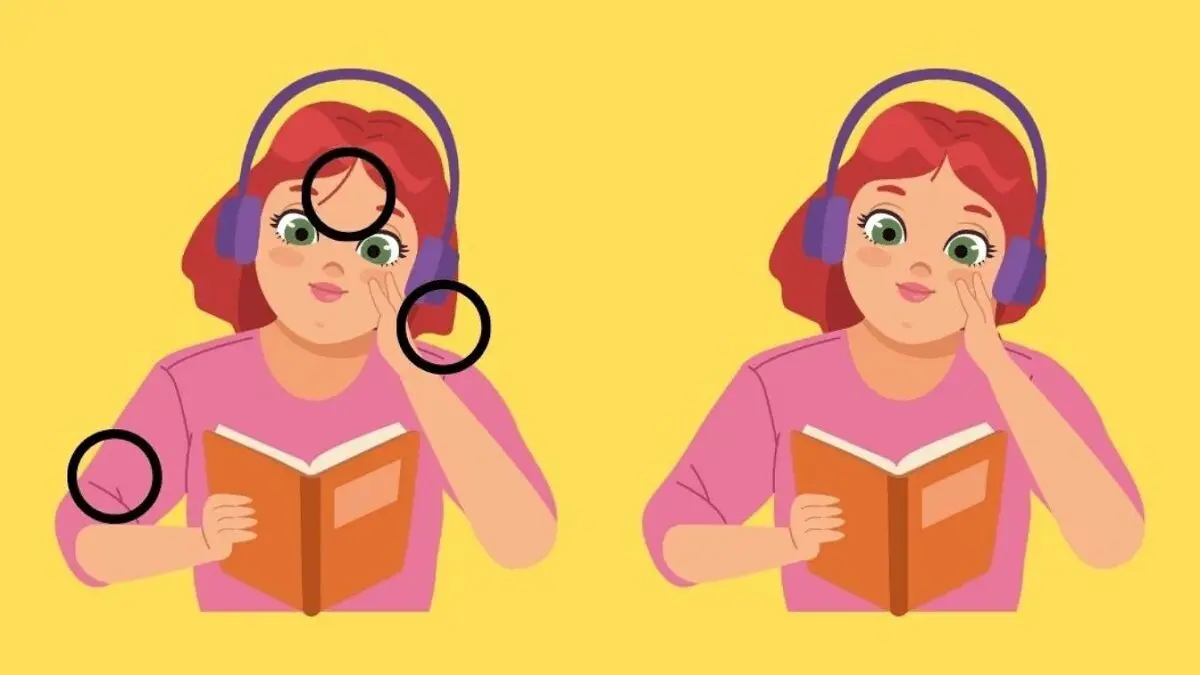پاسخ-تفاوت-تصویری-دختر-در-حال-کتاب-خواندن