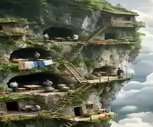 معماری خلاقانه؛ خونه ساختن تو کوه کندوی زنبور بیان لبه وایسن باید به عزرائیل سلام کنن