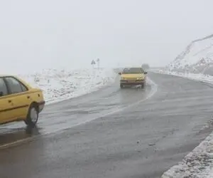 بارش برف در جاده چالوس