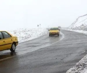 بارش برف در جاده چالوس