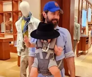 آواز بهشتی؛ بهرام رادان بالاخره از پسرش رونمایی کرد و تو خونه لاکچریش بغل بغل چرخیدن