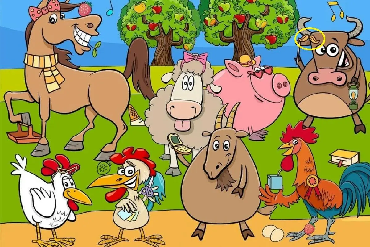 پاسخ-تست-بینایی-یافتن-سبیل-میان-حیوانات