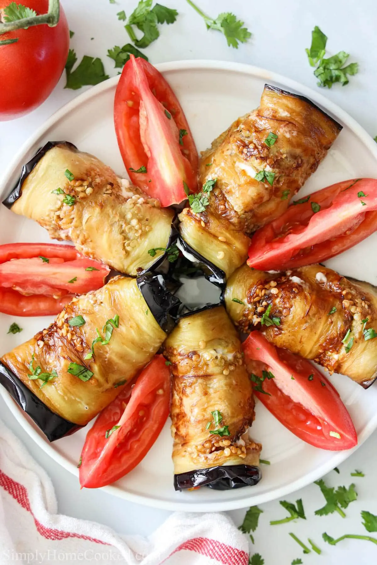 طرز تهیه رول بادمجان با پنیر 