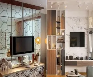 تزیین دیوار پشت تلویزیون با المان های فوق شیک و امروزی / زیبایی به سبک مدرن و اعیانی