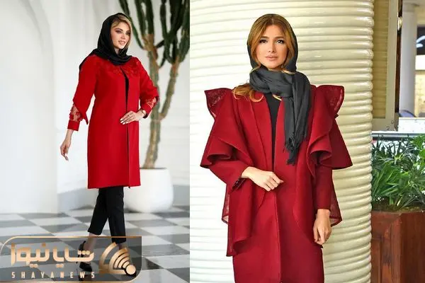 انواع استایل با مانتو قرمز