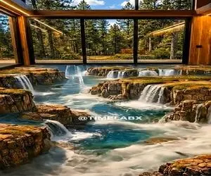 معماری خلاقانه؛ کف زمین رو کندن آبشار نیاگارا زیرش ساختن روش مبل چیدن بشینن