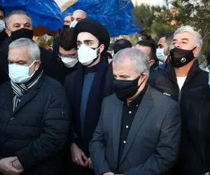 سیداحمد خمینی در مراسم تشییع پیکر انصاریان