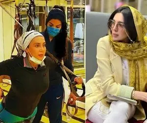 استایل خاص "لیلا بلوکات" با وزنه های گنده تر از خودش؛ کیف طلاکوبش خانوم چه رخی داره!