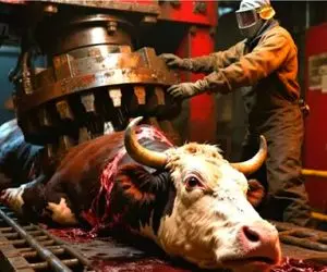 فرآوری گاو؛ له لورده شدن میلیون ها گاو هیکلمند زیر بار تامین گوشت