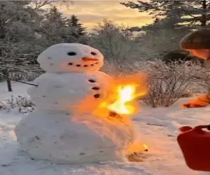 عجایب روزگار؛ مرده آدم برفی آتیش میزنه فکر میکنی دیوونس نتیجه اما حیرتت زده ات میکنه