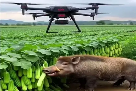کشاورزی نوین؛ دیگه مترسک نمیذارن سر زمین پهباد حیوونای مزاحمو میسوزونه