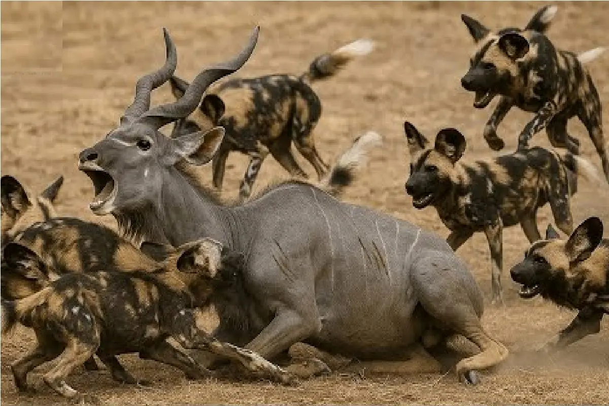 حیات وحش بی رحم / مفت بری گروهی کفتار ها از کل یالدار مسلول