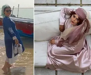 "الناز شاکردوست" با شلوار مامان دوز و گردنبند غول تیپ زد؛ عجب هفت سینی!