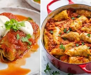 بهترین دستور برای تهیه دلمه کلم برگ / طعم و مزه این غذای خوشمزه رو فراموش نمیکنی