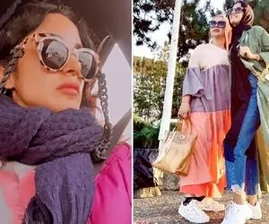 الهه حصاری/ کیمیای زخم کاری در استایل تلفیقی کت پدربزرگ و رومیزی مادربزرگش