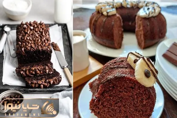 کیک موزی با شکلات و گردو