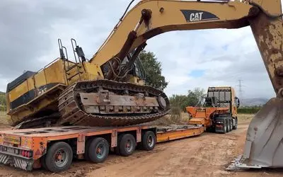 ماشین های غول پیکر؛ بیل 500 تنی رو چه قشنگ و شیک سوار کمرشکن می کنن