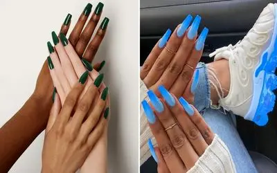 رنگ لاک های شیک برای پوست های گندمی و تیره؛ دستای سرخ و سیاه و تیره با اینا سفیدبرفین