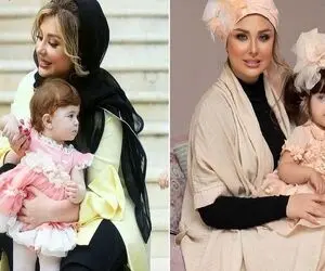 سلفی نیوشا ضیغمی و دختر نازدارش در ماشین خارجیشان؛ لنا بزرگ شده با مامانش مو نمیزنه