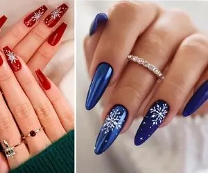 ایده های جذاب برای طراحی ناخن زمستونی / حال و هوای تازه با جدیدترین طرح های ناخن