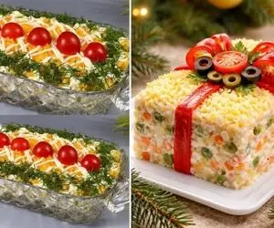 ایده های متنوع تزیین سالاد الویه برای شام