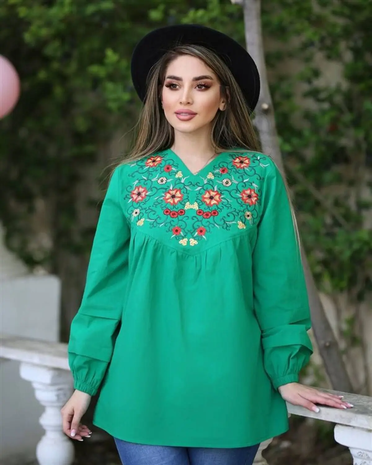 شومیز گلدوزی ترک